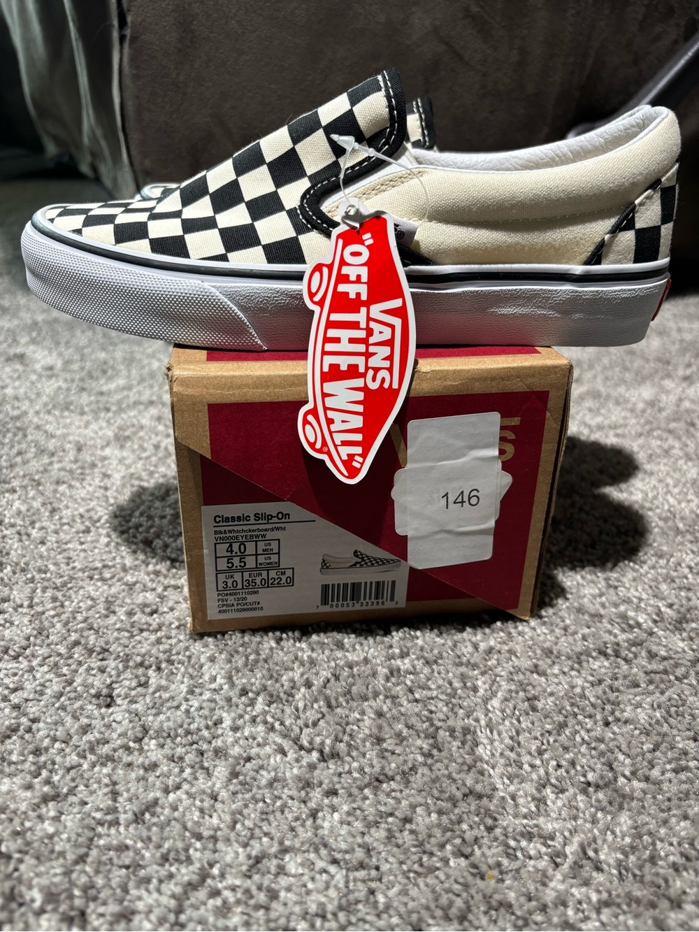 Vans Checkerboard Slip-On in Black & White